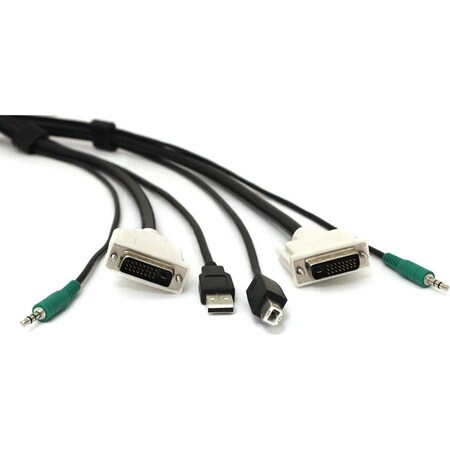 Black Box BLACK BOX Secure KVM Cable - Each end 1 USB, 1 Dual-Link DVI, 1 3.5mm Audio, 6-ft. 1.8-m SKVMCBL-DVI-06