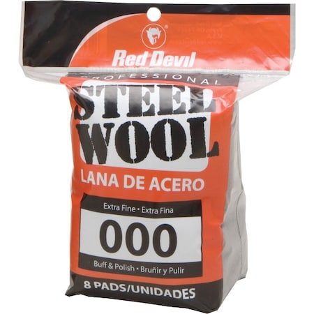 Red Devil No.000 Steel Wool, 8PK 321