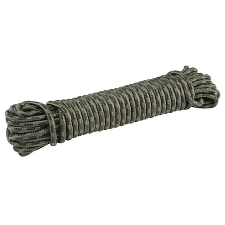 Baron Rope, 3/8 in Dia, 75 ft L, 133 lb Working Load, Polypropylene, Camo 42578