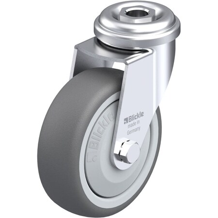 Blickle Kingpin Swivel Caster, PU, 3", 165 lb. LRA-PATH 75KF