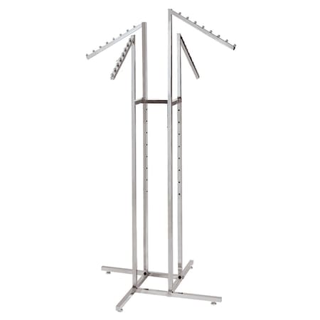 Store Supply Warehouse 4-Way Clothing Rack with Slant Arms 60104