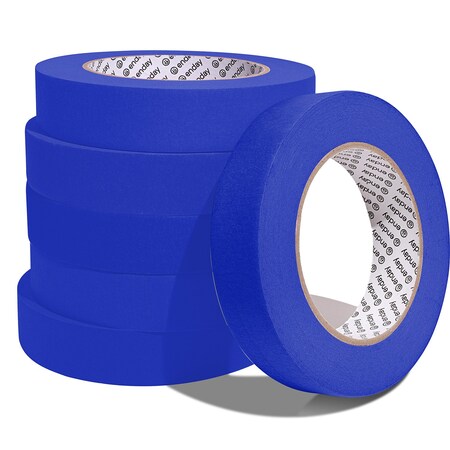 Enday Masking Tape, 1" x 60 Yards, Blue, 6PK 8136-6