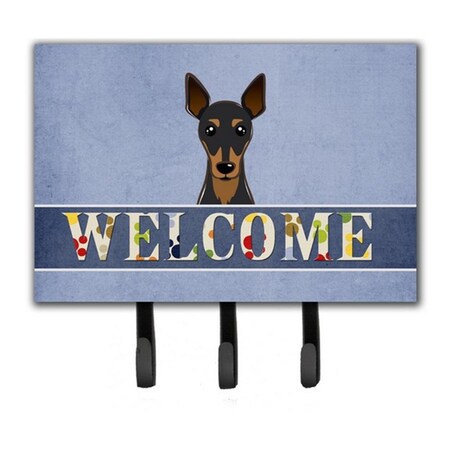 Carolines Treasures Min Pin Welcome Leash and Key Holder BB1426TH68