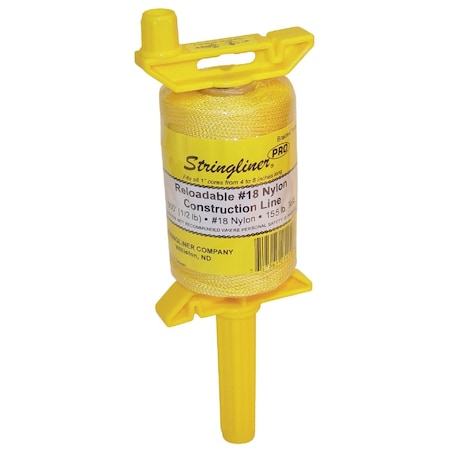 Stringliner PRO 500 Ft. Yellow Braided Nylon Mason Line Reel 25450
