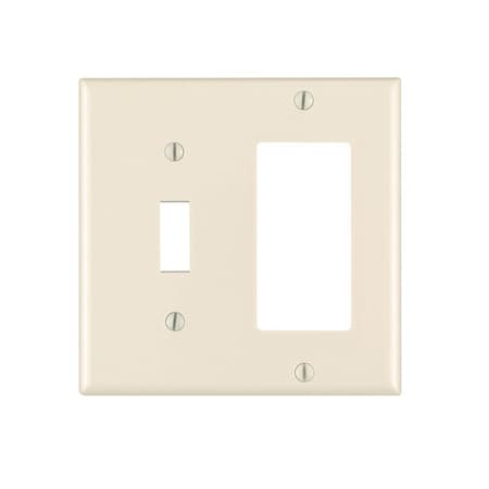 Leviton Combination Wallplate, Standard Size, Gang 2, Light Almond 80405-T