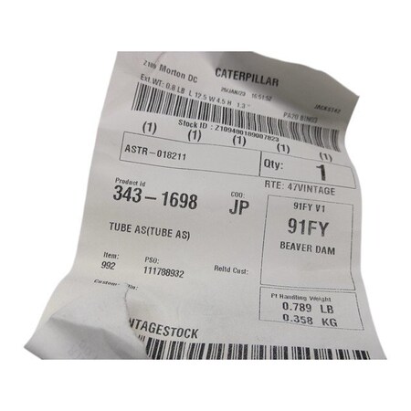 Caterpillar TUBE AS, CATERPILLAR OEM 3431698 3431698