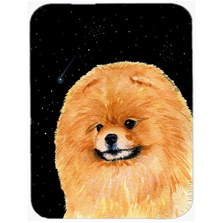 Carolines Treasures 12 x 15 in. Starry Night Pomeranian Glass Cutting Board- Large SS8481LCB
