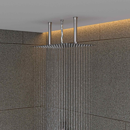 Alfi Brand 20" Rectangular Brushed Solid SS Ultra Thin Rain Shower Head RAIN2012-BSS