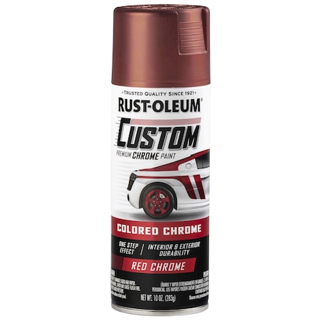 Rust-Oleum Automotive Premium Custom Chrome Lacquer Spray Paint, Red, 10 oz. 340561