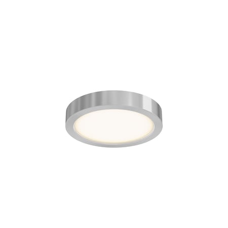 Dals Lighting Delta 6'' Round Indoor/Outdoor LED Flush Mount, Satin Nickel CFLEDR06-CC-SN