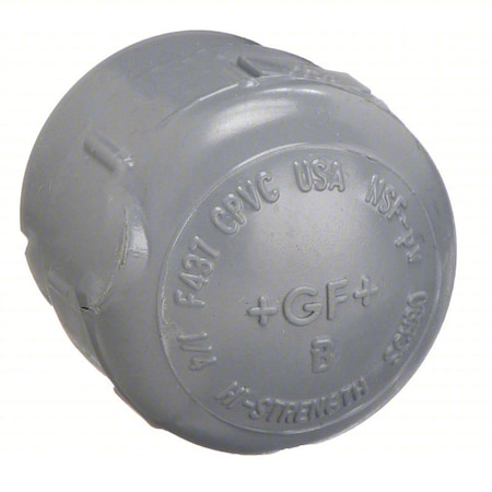 Zoro Select CPVC Cap, Schedule 80, 1/4" Pipe Size, FNPT 9848-002