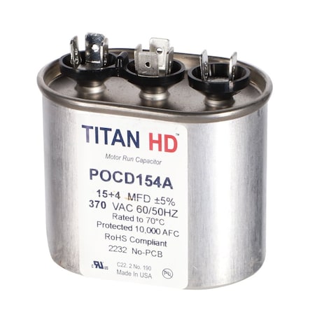 Diversitech 15+4MFD, 370V, Ovl Dual RunCap POCD154A