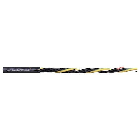 Chainflex Motor Cable, 6 AWG, Black, TPR, 1000 V CF34-160-05