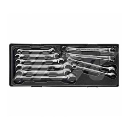 Jtc Auto Tools Flare Nut Wrench Set Euro-Type Mirror Finish, 8x9 to 22x24mm, 10 Sizes, 10pcs K6102
