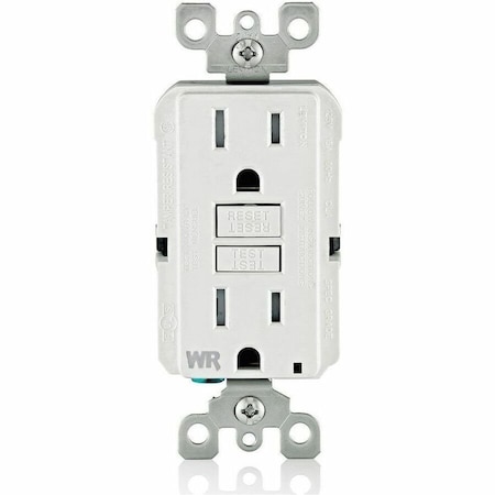 Leviton Self-Test GFCI Receptacle, Tamper Resistant Duplex, 15 Amp, 125 Volt, 5-15R NEMA GFWT1-W