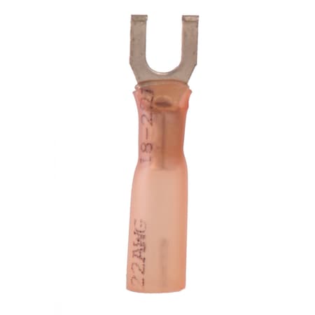 Hillsdale Terminal Fork Terminal, #6 Stud Size, 18 AWG, Crimp Termination with Heat Shrink, 250 PK 40053