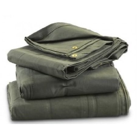 Tarps Now Canvas Tarp, 10 ft x 10 ft, 12 oz, Water Resistant, Heavy Duty CS-CW10D-1010