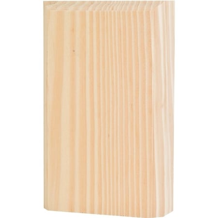 Waddell Trim Block Moulding, 6 in L, 3-3/4 in W, 1 in Thick, Pine Wood BTB35