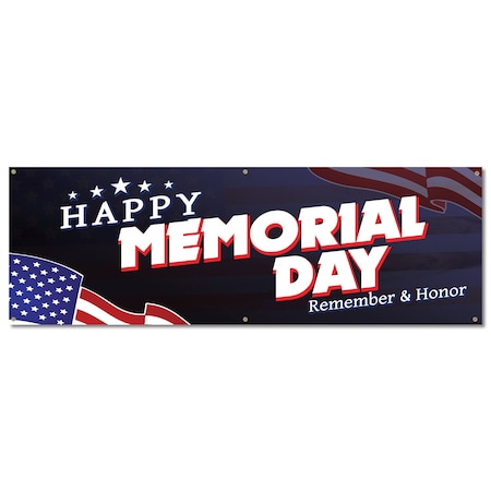 Signmission Happy Memorial Day, 24 Inch, Banner B-72-30391