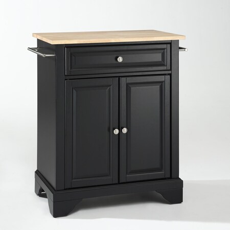 Crosley Lafayette Wood Top Portable Kitchen Island/Cart KF30021BBK