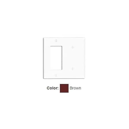 Leviton Combination Wallplate, Standard Size, Gang 2, Brown 80708