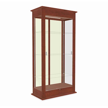 Ghent Lighted Floor Display Case 36x77x18, Sliding Doors, Plaque 694K-PB-MK