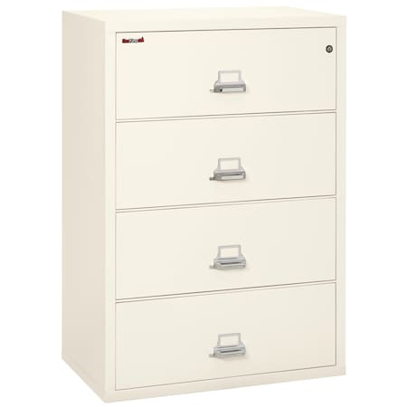 Fireking 4 Drawer, 1 Hr Fire & Impact Rated, 38" Wide Lateral Ivory White 4-3822-CIW