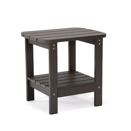 Homeroots 15" Chocolate Plastic Outdoor Side Table 543733
