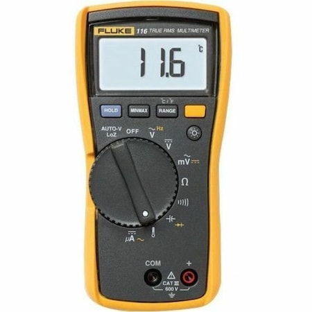 Fluke Digital Multimeter, 600 V Max DC, 0 V Max AC, TRMS, 6,000 Instrument Counts, LCD FLUKE-116