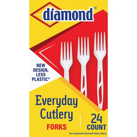 Diamond Heavy-Duty Plastic Forks, 24-Count BX 4142636047