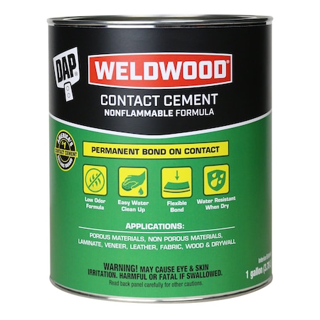 Dap Contact Cement, Weldwood Nonflammable Series, Tan, 1 gal, Can 25336