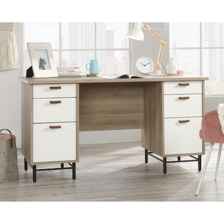 Sauder Executive Desk, 29.528 in H, 56.299 in W X Sky Oak 423235