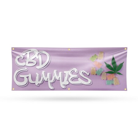 Signmission CBD Gummies, 24 Inch x 72 Inch, Vinyl Banner B-72-30509