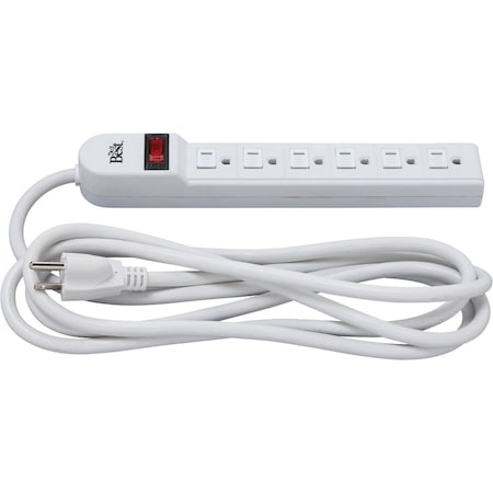 Do It Best Extra Reach 6-Outlet White Power Strip with 8 Ft. Cord LTS-6H