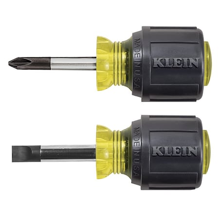 Klein Tools Screwdriver Set, Stubby Slotted and Phillips, 2-Piece 85071