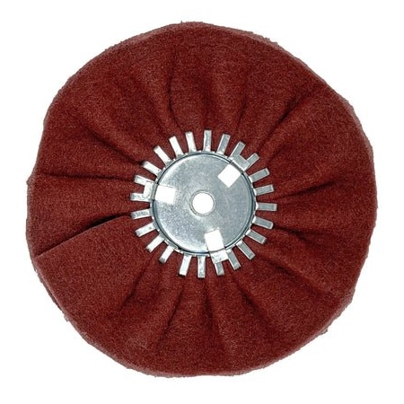 Renegade Products Usa Very Fine Maroon, 10", 5/8" Center Plate Case Pack Satin Airway Buffing Wheel for Angle Grinders, 5PK FSA10X3X5/8N2-2P-HSVFN-5PAK