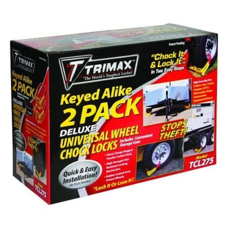 Trimax Trimax Wheel Chock Lock, 2PK - Medium WYETCL275