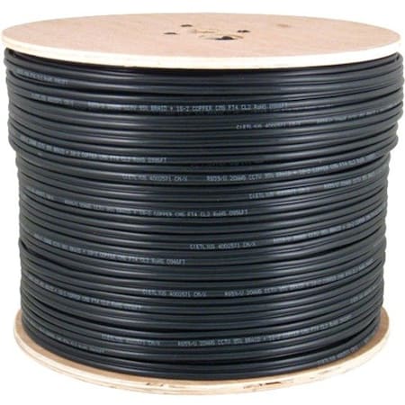 Chiptech, Inc Dba Vertical Cable Vertical Cable 059-497/MESG CAT5e Outdoor Rated Cable with Messenger, Black, 1000ft. 059-497/MESG