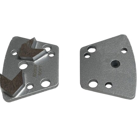 Vantage Product Diamond Grinding Disc for Trapezoid Grinders, 2 Arrow Segment, 60/80 Grit, Soft Bond M-TQC10-2A6080-S