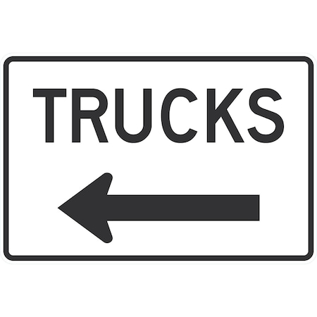 Lyle Trucks (w/Left Arrow), 36x24, High Intensity Prismatic, White G-15860-HI_36x24