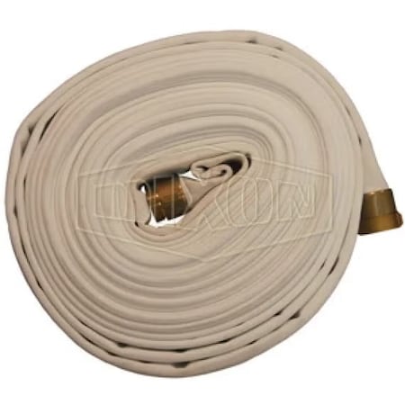Dixon Double Jacket Fire Hose, 2-1/2 in, NST NH, 100 ft L, 360 psi Working, Polyester, Domestic D825100RBF