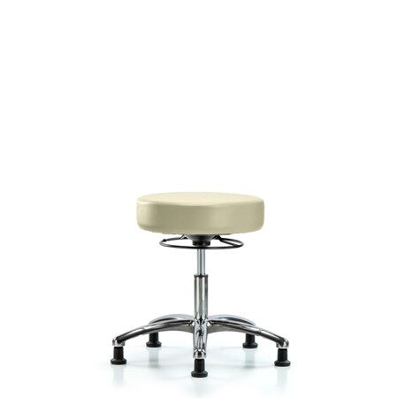 Blue Ridge Ergonomics Desk Stool, Vinyl, Chrome, Glides, Wht BR-VDHSO-CR-RG-8501