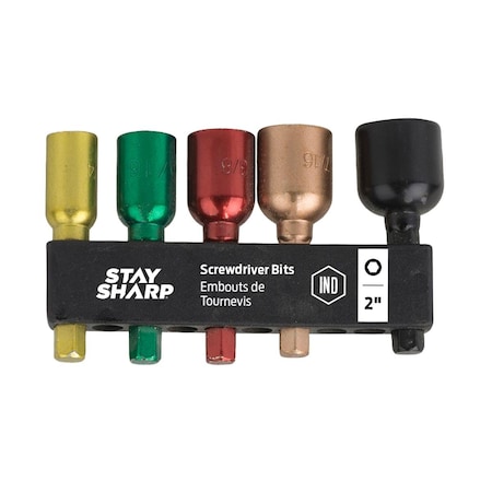 Stay Sharp 2 in. Assorted Colored Coded Bit Clip - Industrial Recyclable - 5 Piece 96052