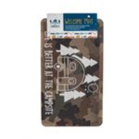 Camco 26.5 x 15 in. Life Is Better At The Campsite Retro Scrub Rug Travel Trailer, Camo CMC53449