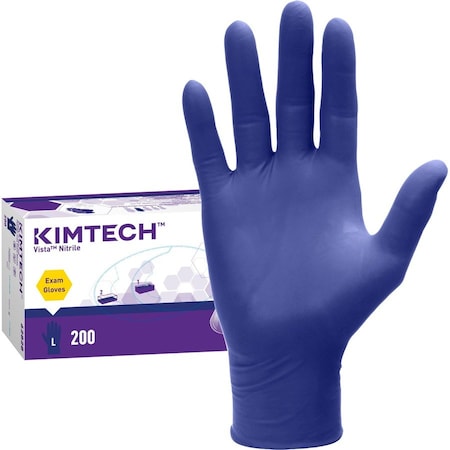 Ansell Kimtech, Disposable Gloves, 4.7 mil Palm, Nitrile, Powder-Free, L, 200 PK, Blue 62828