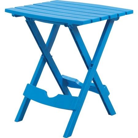 Adams Quik-Fold Blue 15'' x 17.5'' Rectangle Resin Folding Side Table 258420