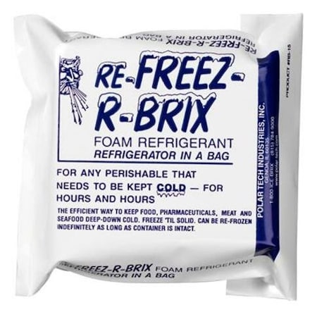 Re-Freez-R-Brix Re-Freez-R-Brix Cold Bricks, 4 1/2" x 4" x 1 1/2", White, PK12 RB15