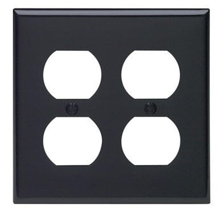 Pinpoint 2 gang Receptacle Standard Wall Plate, Black PI3537413