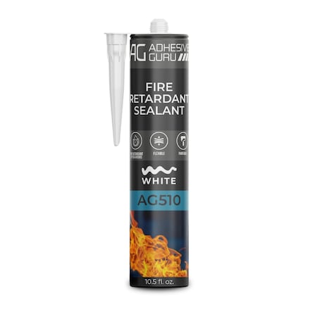 Adhesive Guru AG510 Fire Retardant Sealant, Intumescent Acrylic Caulk, 4-Hour Rated, 10.5 fl oz adgr_FrRe_Seal_AG510_1pk