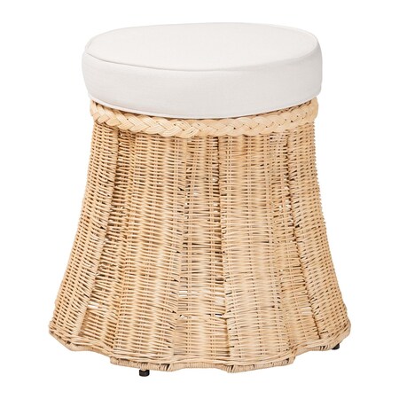 Bali & Pari Ying Natural Rattan Ottoman, Small 264-14444-ZORO